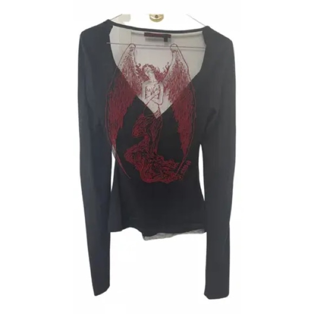 🛑ISO🛑🛑⚠️ Miss Sixty Black and Red Mesh Fallen Angel Top
